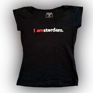 I AMSTERDAM BLACK LOGO TEE SHIRT // SIZE SMALL 🖤